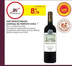 Intermarché Hyper CHÂTEAU DE PORTETS HVE3 Aop graves rouge offre