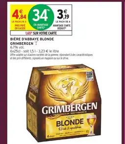 Intermarché Hyper GRIMBERGEN Bière d'abbaye blonde offre