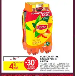 Intermarché Hyper LIPTON Boisson au thé saveur pêche offre