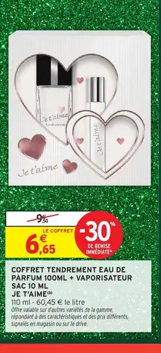 Intermarché Hyper Coffret tendrement eau de parfum + vaporisateur offre
