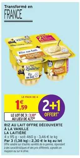 Intermarché Hyper LA LAITIÈRE Riz au lait offre découverte à la vanille offre