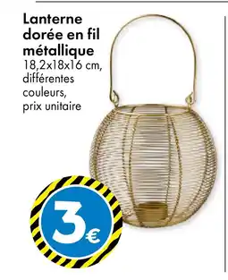 TEDi Lanterne dorée en fil métallique offre