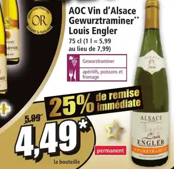 AOC Vin d'Alsace Gewurztraminer Louis Engler