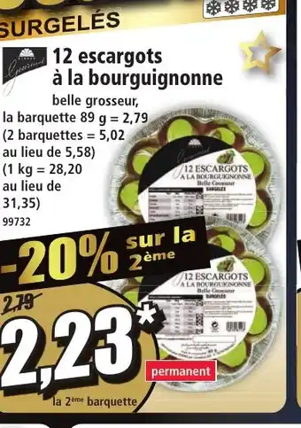 12 escargots à la bourguignonne