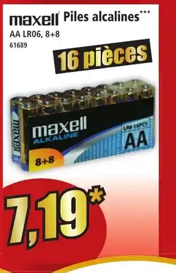 Norma MAXELL Piles alcalines offre