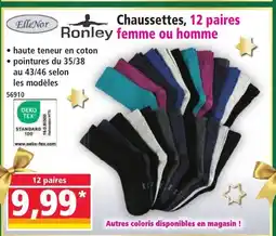 Norma ELLE NOR, RONLEY Chaussettes, 12 paires femme ou homme offre