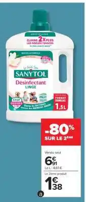 Carrefour SANYTOL DÉSINFECTANT LINGE offre