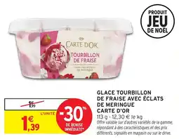 Intermarché Glace tourbillon de fraise avec éclats de meringue carte d'or offre