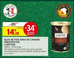 Intermarché Contact Labeyrie bloc de foie gras de canard dégustation offre