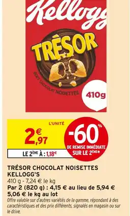 Intermarché Contact Kellogg's trésor chocolat noisettes offre