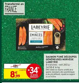 Intermarché Labeyrie les émincés saumon fumé au bois de hêtre classique offre