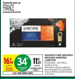 Intermarché Labeyrie saumon fumé grandes origines norvège offre