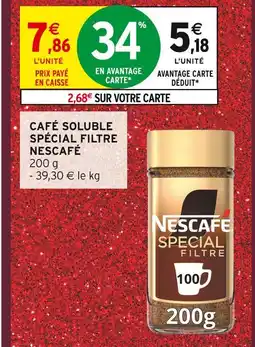 Intermarché Nescafé café soluble spécial filtre offre