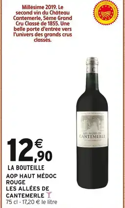 Intermarché Les allées de cantemerle aop haut médoc rouge offre