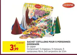 Intermarché Goodmark sachet cotillons pour 5 personnes offre