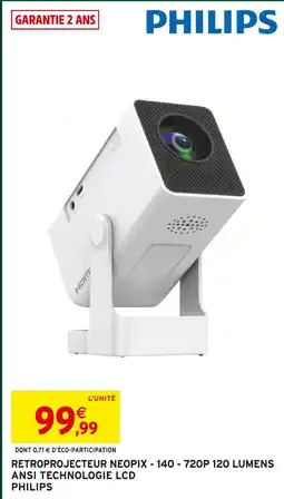 Intermarché Philips retroprojecteur neopix - 140 - 720p 120 lumens ansi technologie lcd offre