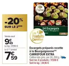Carrefour Drive Carrefour - escargots préparés recette à la bourguignonne offre