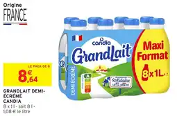 Intermarché Grandlait demi écrémé candia offre