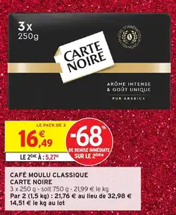 Intermarché Café moulu classique carte noire offre