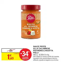 Intermarché Sauce pesto alla calabrese poivrons & ricotta polli offre