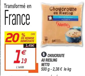Netto Choucroute Au Riesling offre