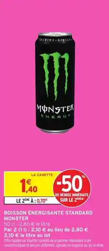 Intermarché Boisson énergisante standard monster offre