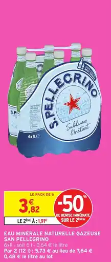 Intermarché Eau minérale naturelle gazeuse san pellegrino offre