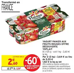 Intermarché Yaourt panier aux fruits rouges offre découverte yoplait offre