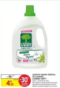 Intermarché Lessive savon végétal 34 lavages l'arbre vert offre