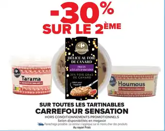 Sur toutes les tartinables carrefour sensation
