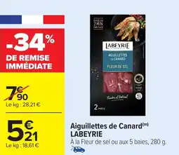 Carrefour Market Aiguillettes de canard labeyrie offre