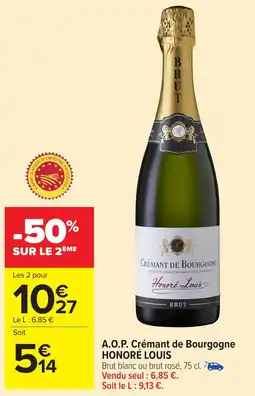 Carrefour Market A.o.p. crémant de bourgogne honoré louis offre