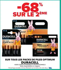 Carrefour Market Sur tous les packs de piles optimum duracell offre