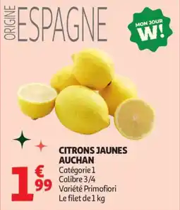 Auchan Supermarché Citrons jaunes auchan offre