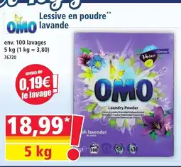 Norma OMO Lessive en poudre lavande offre