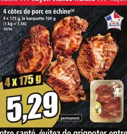 Norma 4 côtes de porc en échine offre
