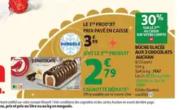 Auchan AUCHAN Bûche glacée aux 3 chocolats offre