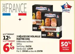 Auchan MAÎTRE COQ 2 délices de volaille offre