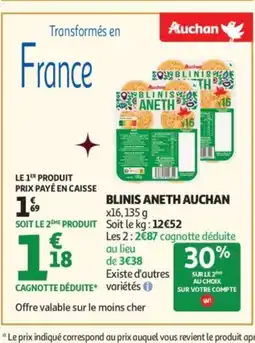 Auchan AUCHAN Blinis aneth offre