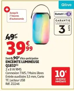 Auchan QILIVE Enceinte lumineuse Q1832 offre