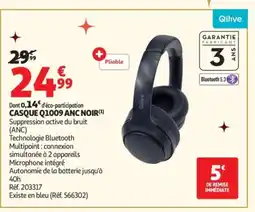 Auchan QILIVE Casque Q1009 anc noir offre