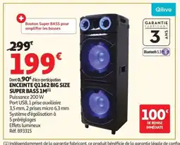 Auchan QILIVE Enceinte Q1162 big size super bass 1m offre