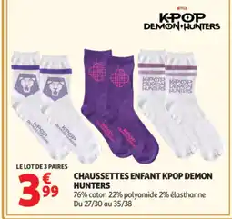 Auchan KPOP DEMON HUNTERS Chaussettes enfant offre