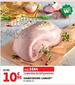 Auchan Viande bovine langue offre