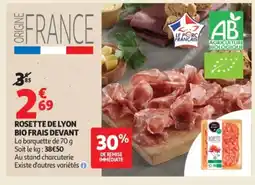 Auchan Rosette de lyon bio frais devant offre