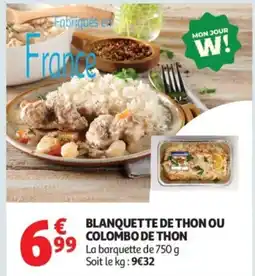 Auchan Blanquette de thon ou colombo de thon offre