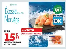 Auchan Cubes de saumon atlantique offre