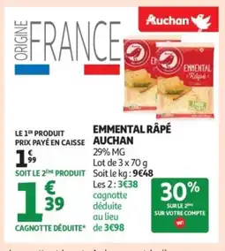 Auchan AUCHAN Emmental râpé offre