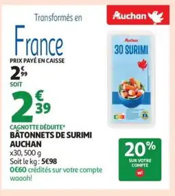Auchan AUCHAN Bâtonnets de surimi offre