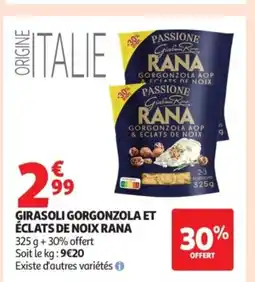 Auchan RANA Girasoli gorgonzola et éclats de noix offre